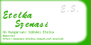 etelka szenasi business card